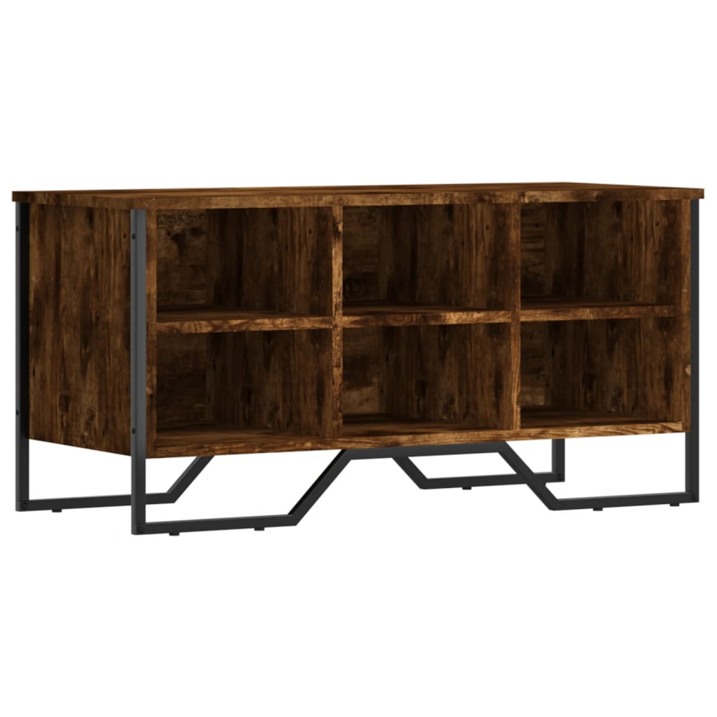 skoreol 90x38x45,5 cm konstrueret træ røget egetræsfarve