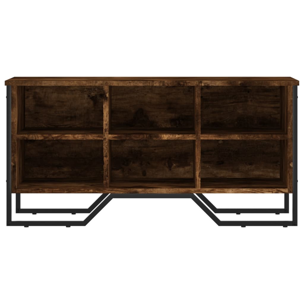 skoreol 90x38x45,5 cm konstrueret træ røget egetræsfarve