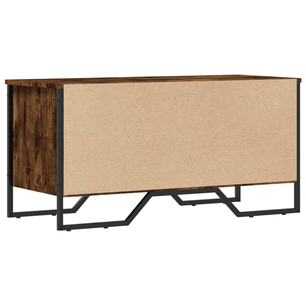 skoreol 90x38x45,5 cm konstrueret træ røget egetræsfarve