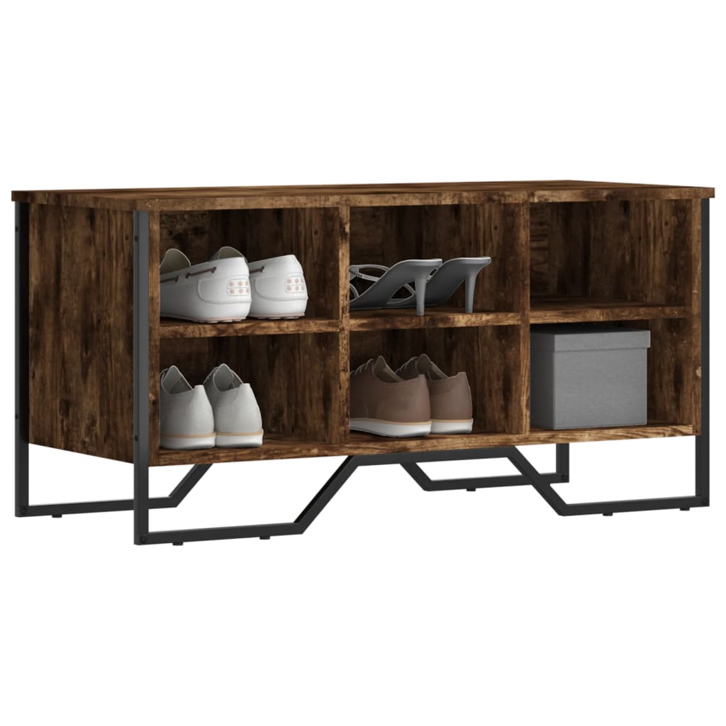 skoreol 90x38x45,5 cm konstrueret træ røget egetræsfarve