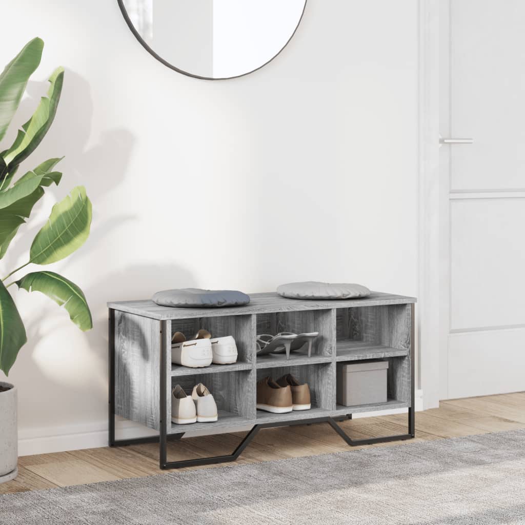 skoreol 90x38x45,5 cm konstrueret træ grå sonoma-eg
