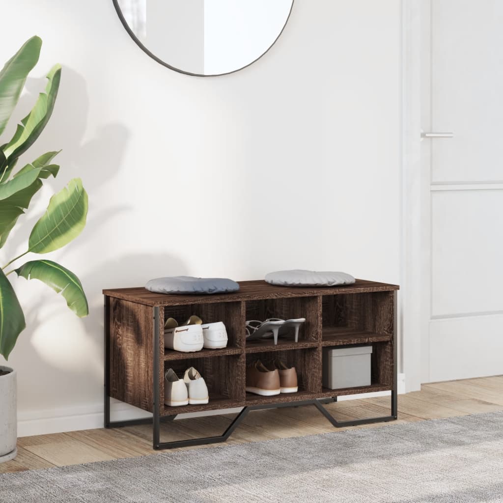 skoreol 90x38x45,5 cm konstrueret træ brun egetræsfarve