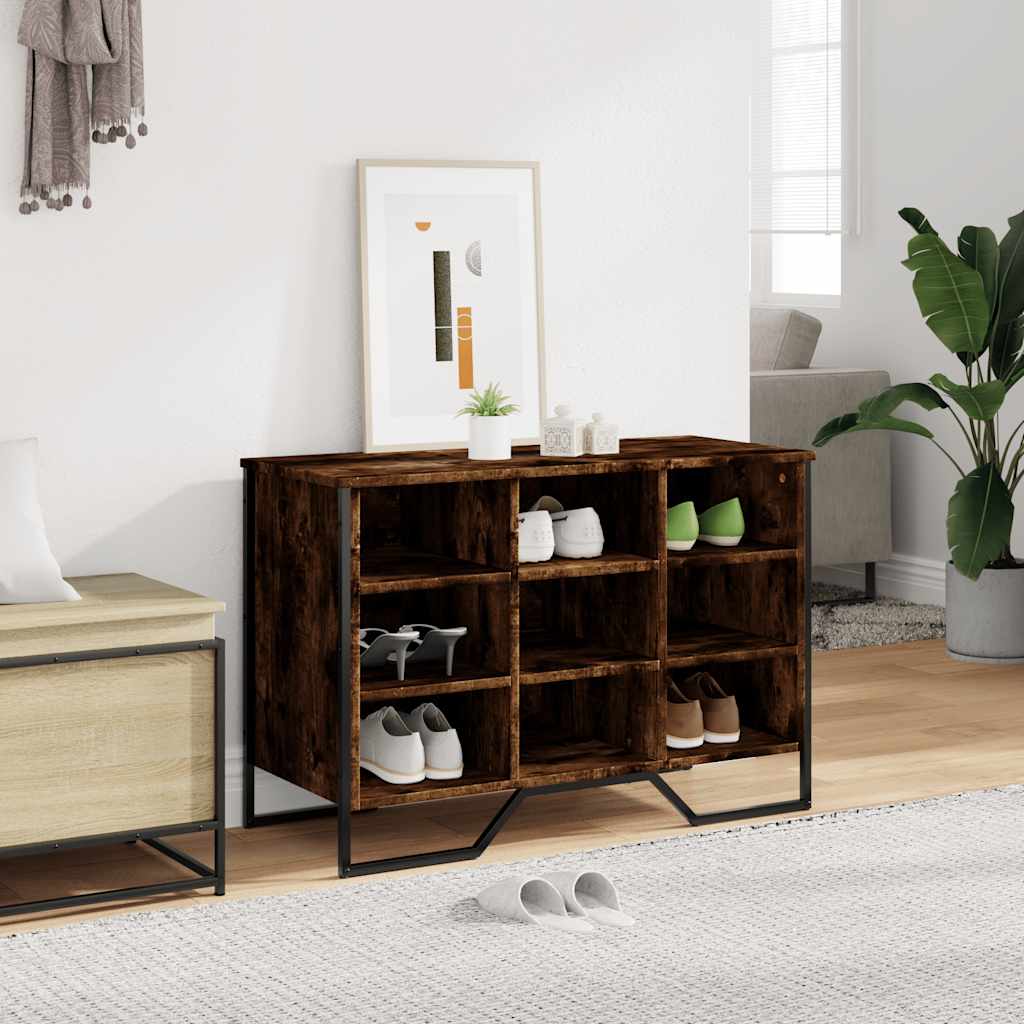 skoreol 90x38x61,5 cm konstrueret træ røget egetræsfarve