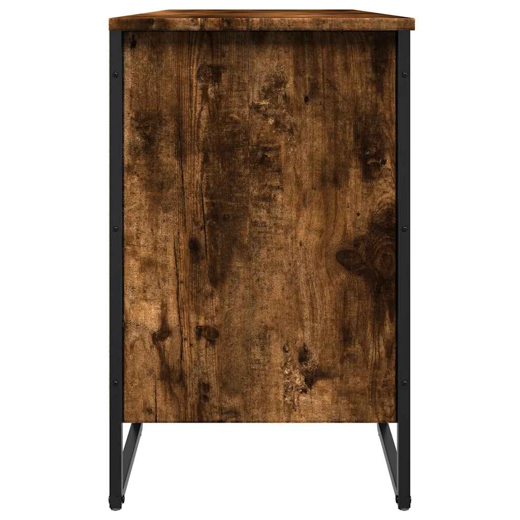 skoreol 90x38x61,5 cm konstrueret træ røget egetræsfarve