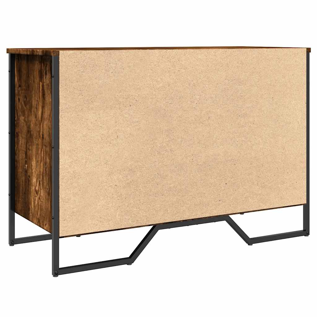 skoreol 90x38x61,5 cm konstrueret træ røget egetræsfarve