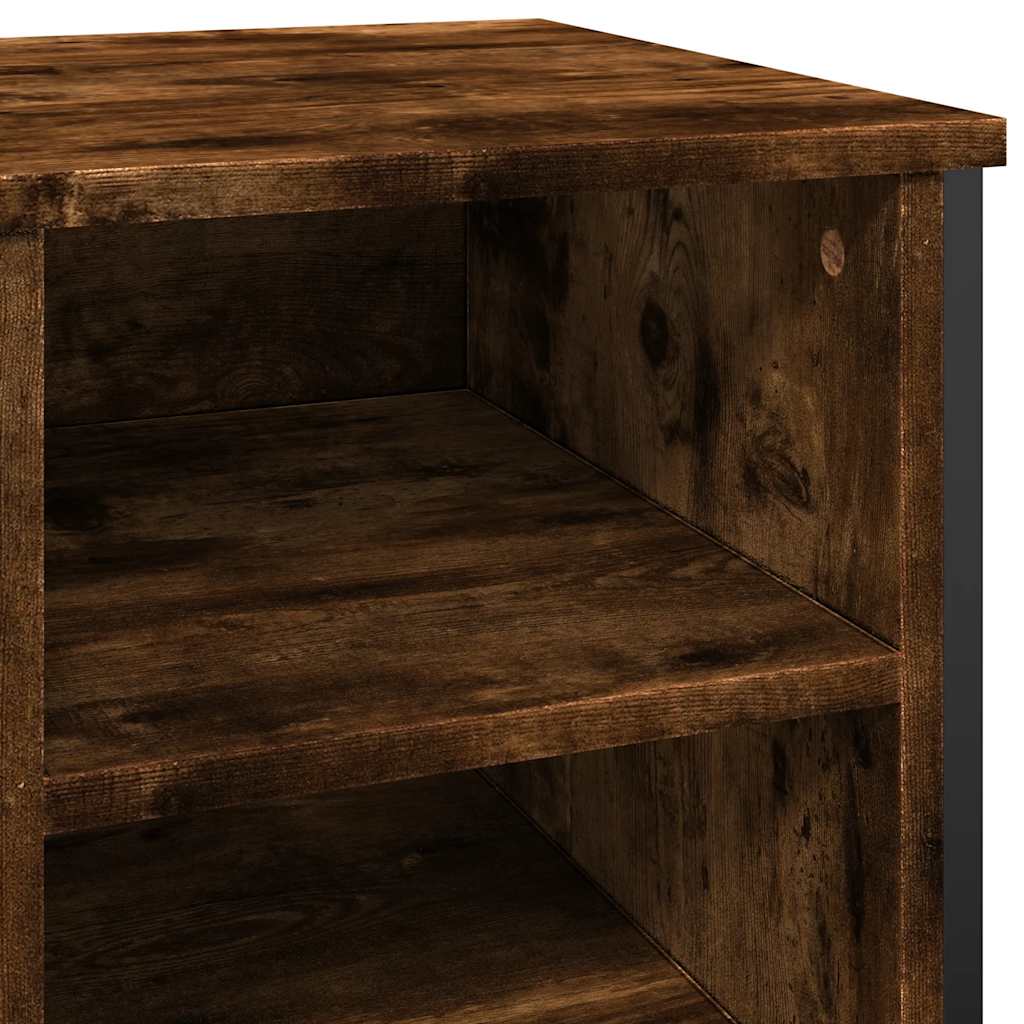 skoreol 90x38x61,5 cm konstrueret træ røget egetræsfarve