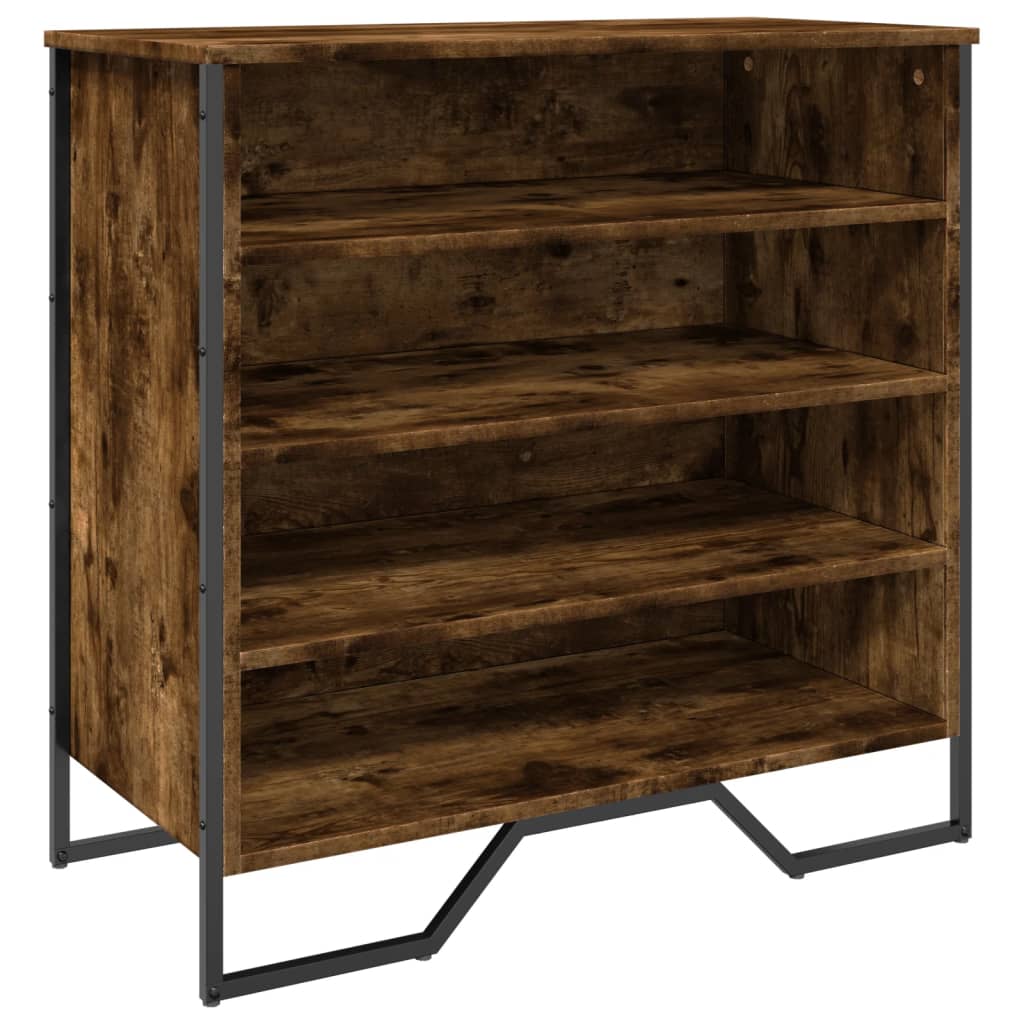 skoreol 80x38x78 cm konstrueret træ røget egetræsfarve
