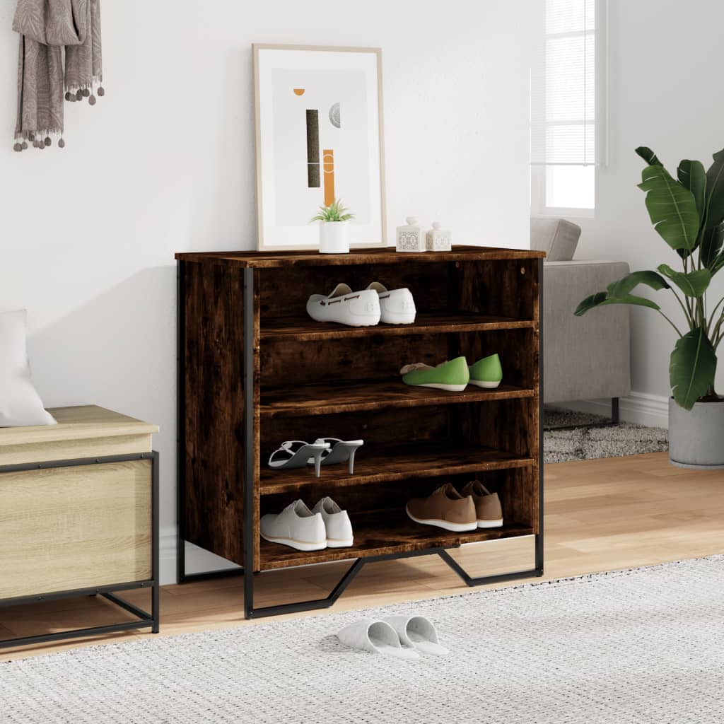 skoreol 80x38x78 cm konstrueret træ røget egetræsfarve