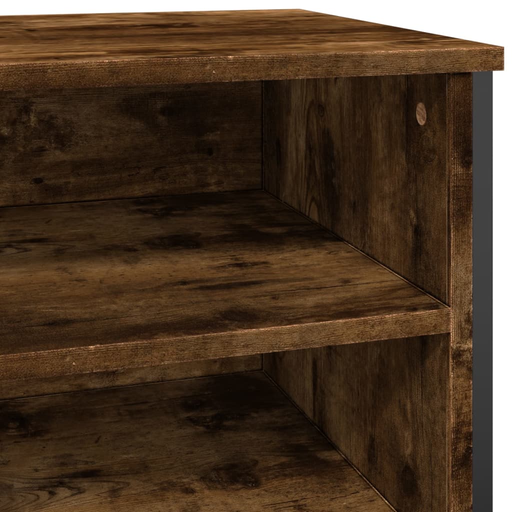 skoreol 80x38x78 cm konstrueret træ røget egetræsfarve
