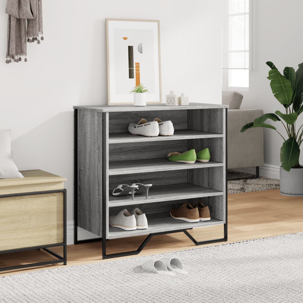 skoreol 80x38x78 cm konstrueret træ grå sonoma-eg
