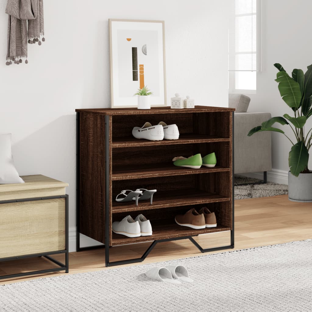 skoreol 80x38x78 cm konstrueret træ brun egetræsfarvet