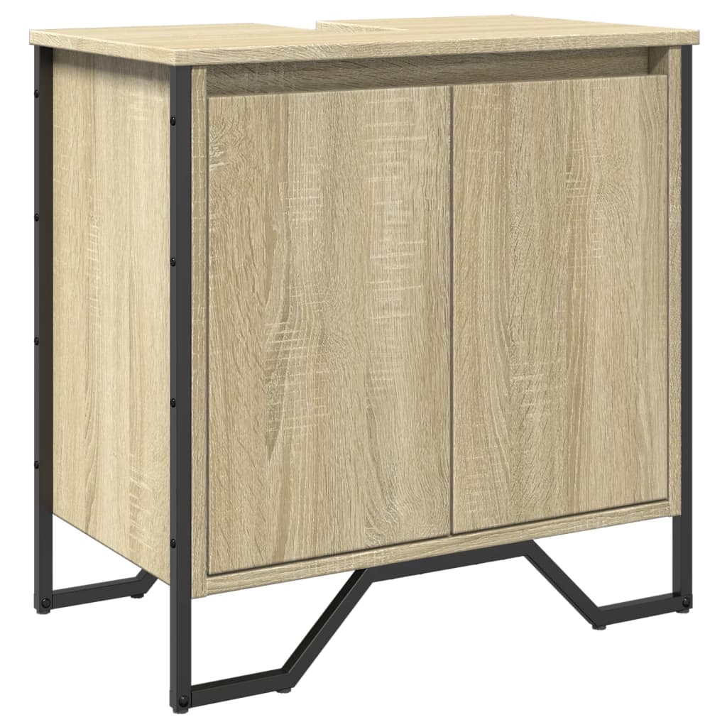 underskab til håndvask 60x35x60 cm konstrueret træ sonoma-eg