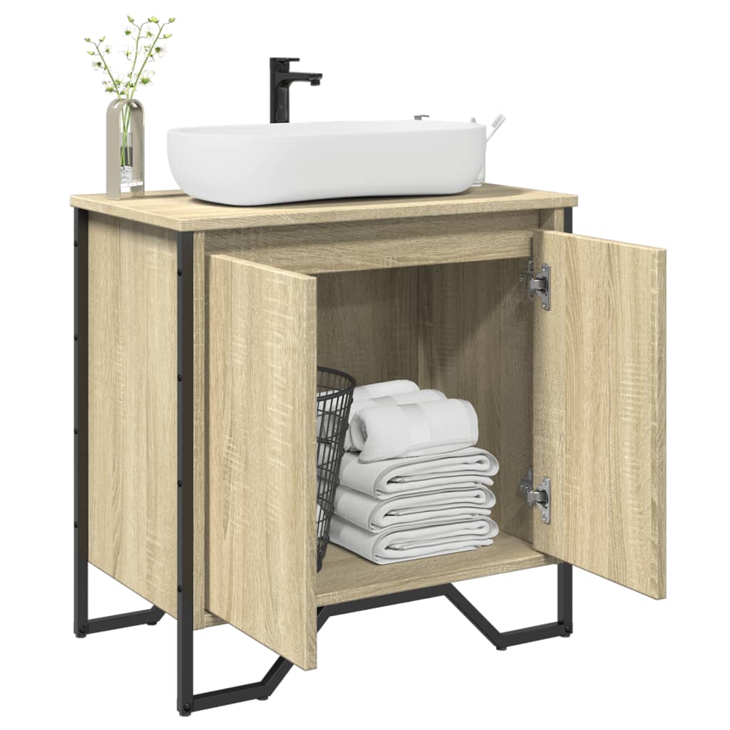 underskab til håndvask 60x35x60 cm konstrueret træ sonoma-eg