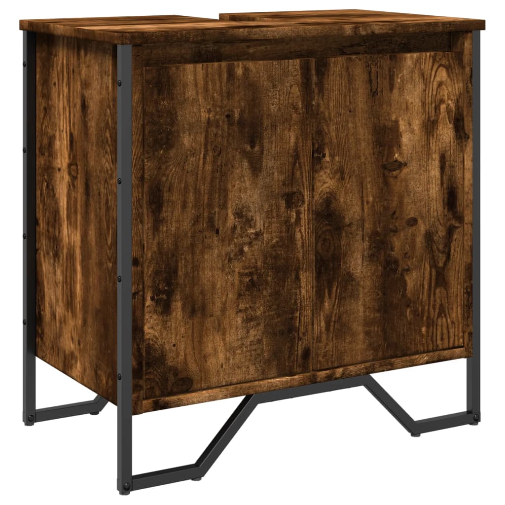 underskab til håndvask 60x35x60 cm konstrueret træ røget eg