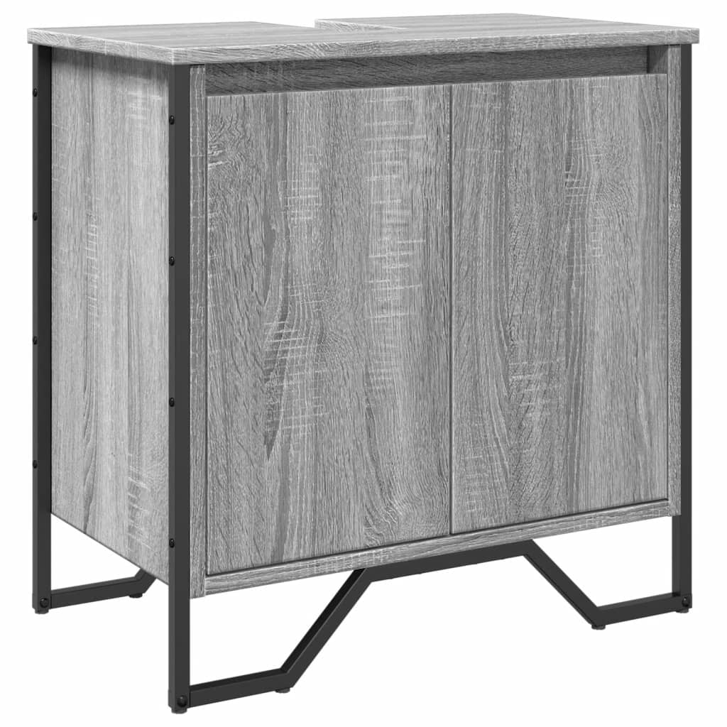 underskab til vask 60x35x60 cm konstrueret træ grå sonoma-eg