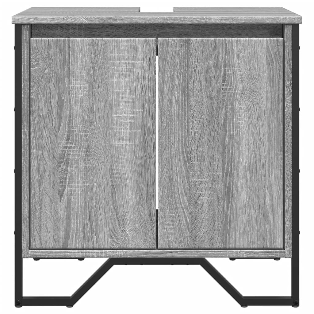 underskab til vask 60x35x60 cm konstrueret træ grå sonoma-eg