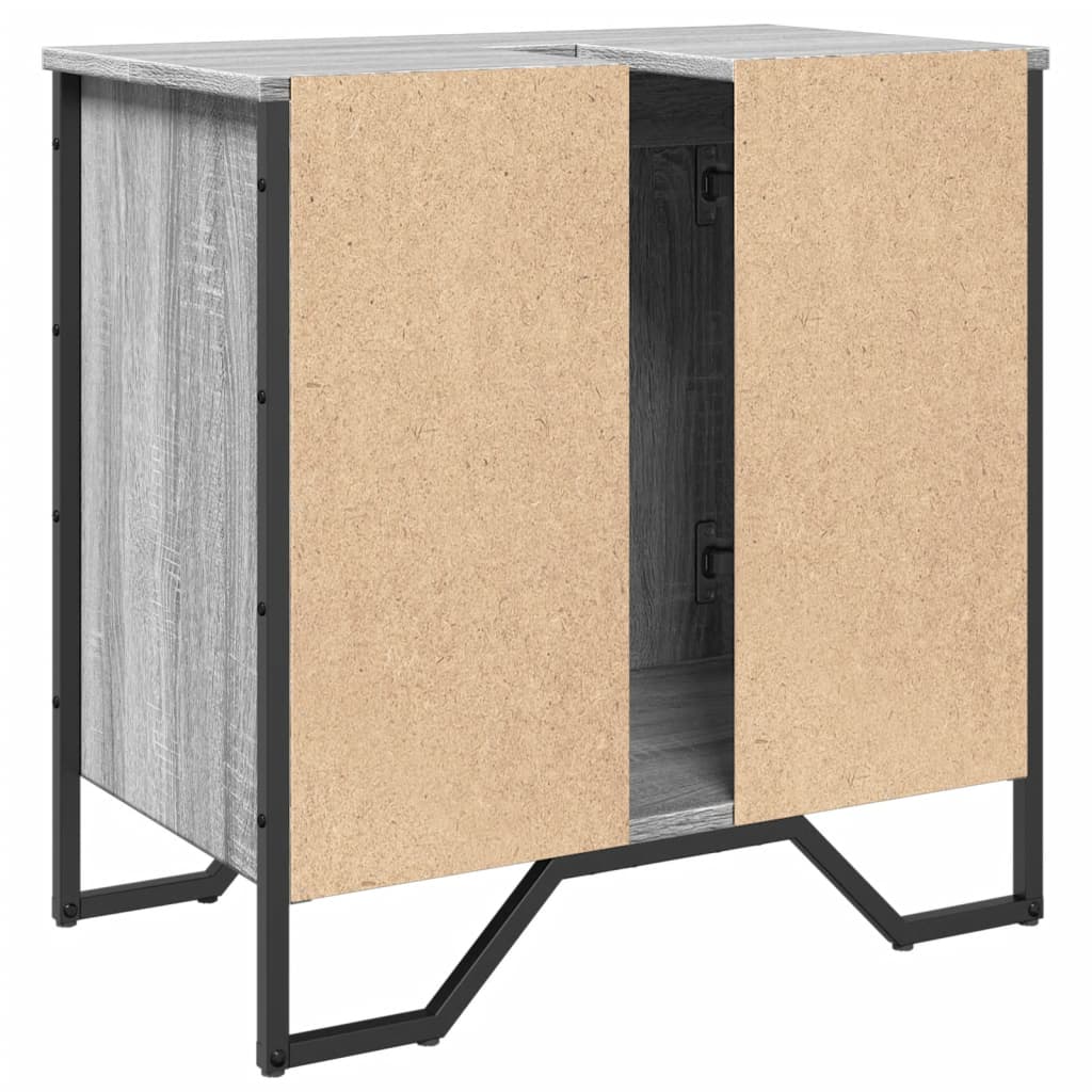 underskab til vask 60x35x60 cm konstrueret træ grå sonoma-eg