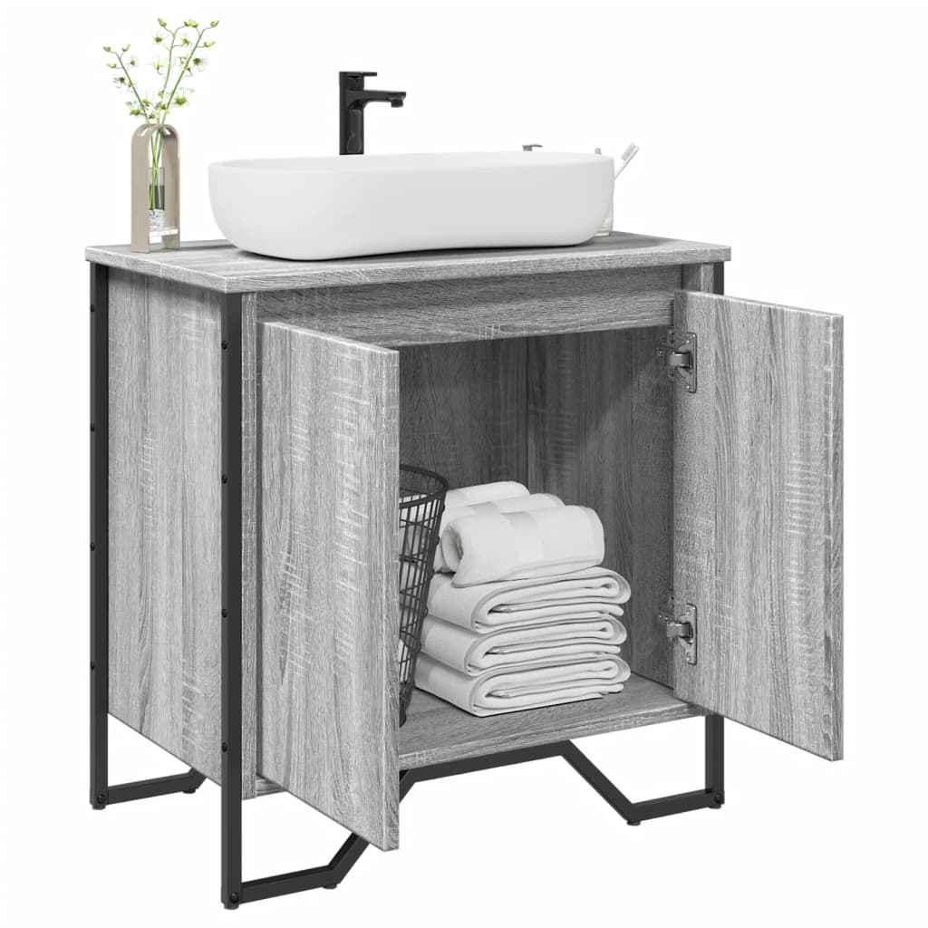 underskab til vask 60x35x60 cm konstrueret træ grå sonoma-eg