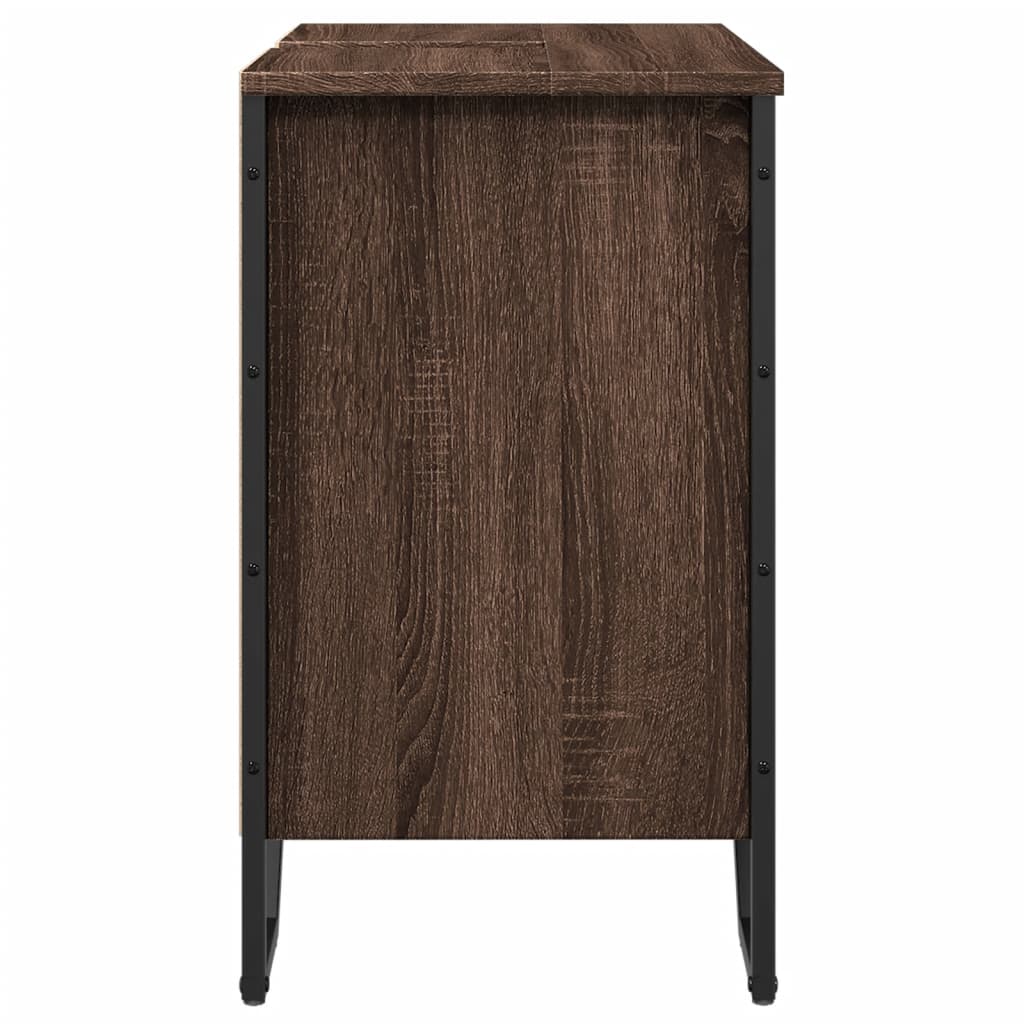 underskab til håndvask 60x35x60 cm konstrueret træ brunt eg