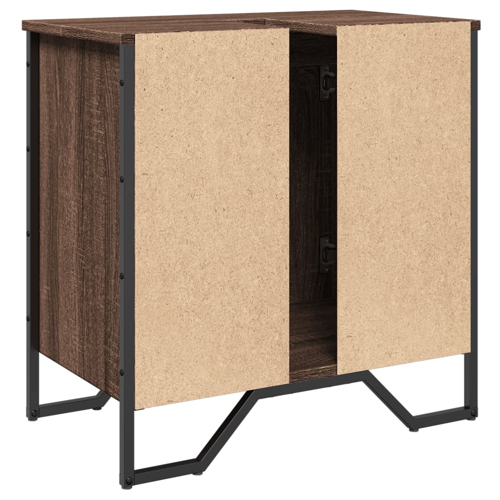 underskab til håndvask 60x35x60 cm konstrueret træ brunt eg