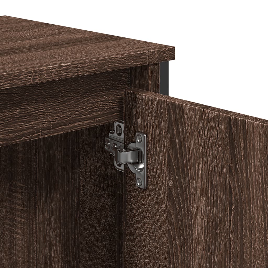 underskab til håndvask 60x35x60 cm konstrueret træ brunt eg