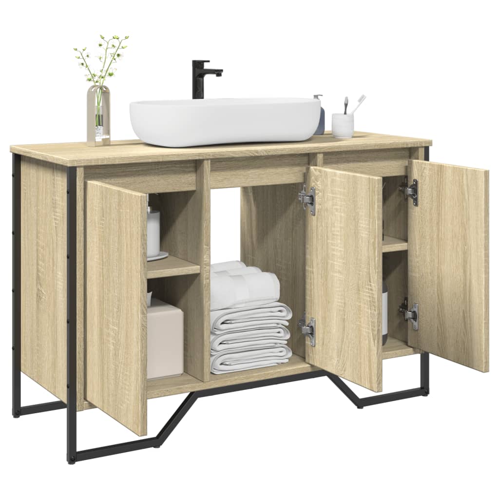 underskab til håndvask 91x35x60 cm konstrueret træ sonoma-eg