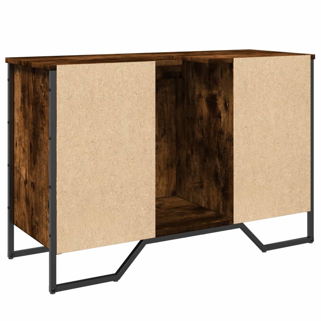 underskab til håndvask 91x35x60 cm konstrueret træ røget eg
