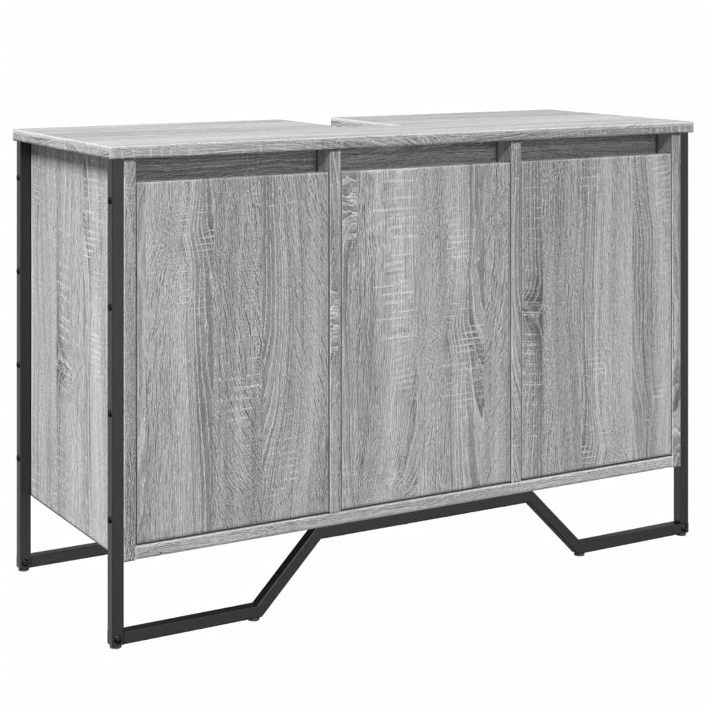underskab til vask 91x35x60 cm konstrueret træ grå sonoma-eg