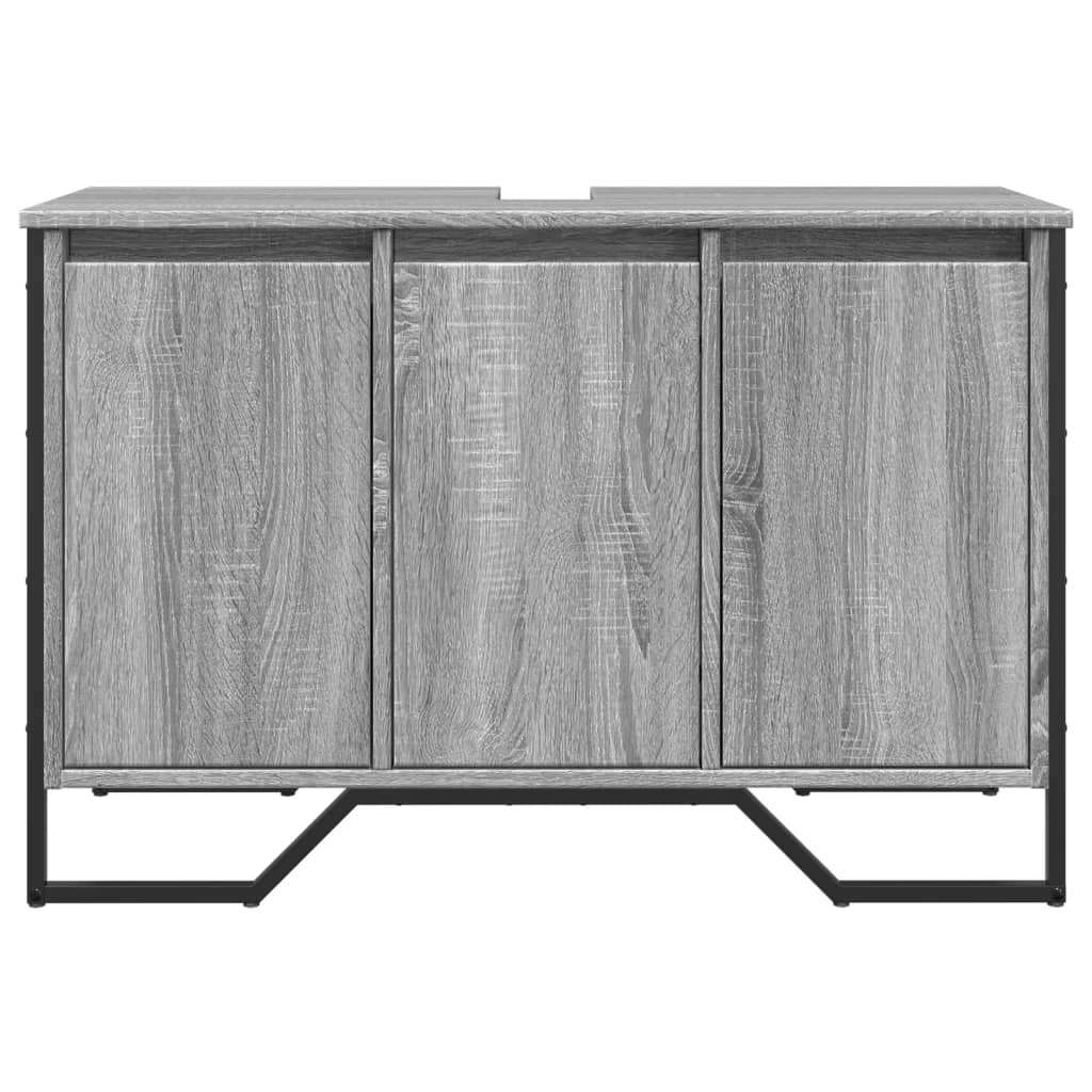 underskab til vask 91x35x60 cm konstrueret træ grå sonoma-eg