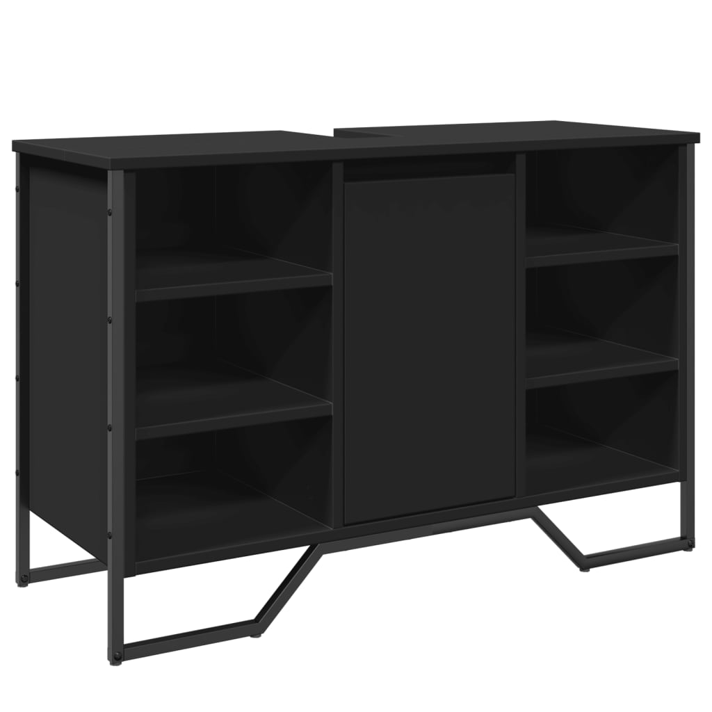 underskab til håndvask 91x35x60 cm konstrueret træ sort
