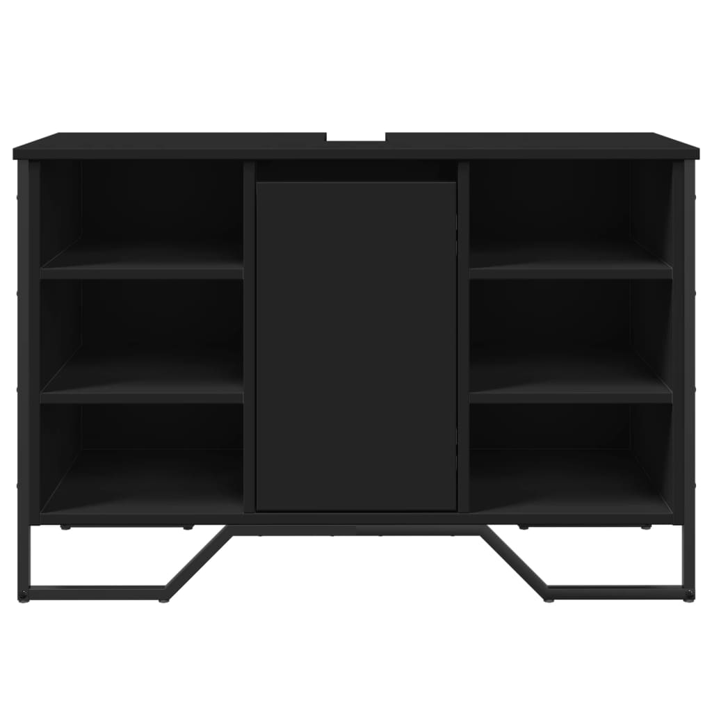 underskab til håndvask 91x35x60 cm konstrueret træ sort