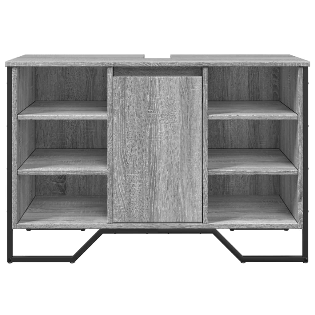 underskab til vask 91x35x60 cm konstrueret træ grå sonoma-eg