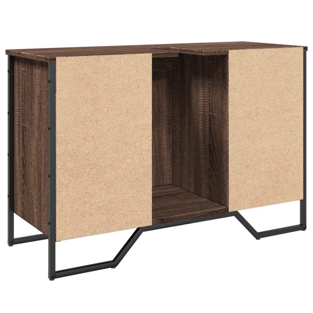 underskab til håndvask 91x35x60 cm konstrueret træ brunt eg