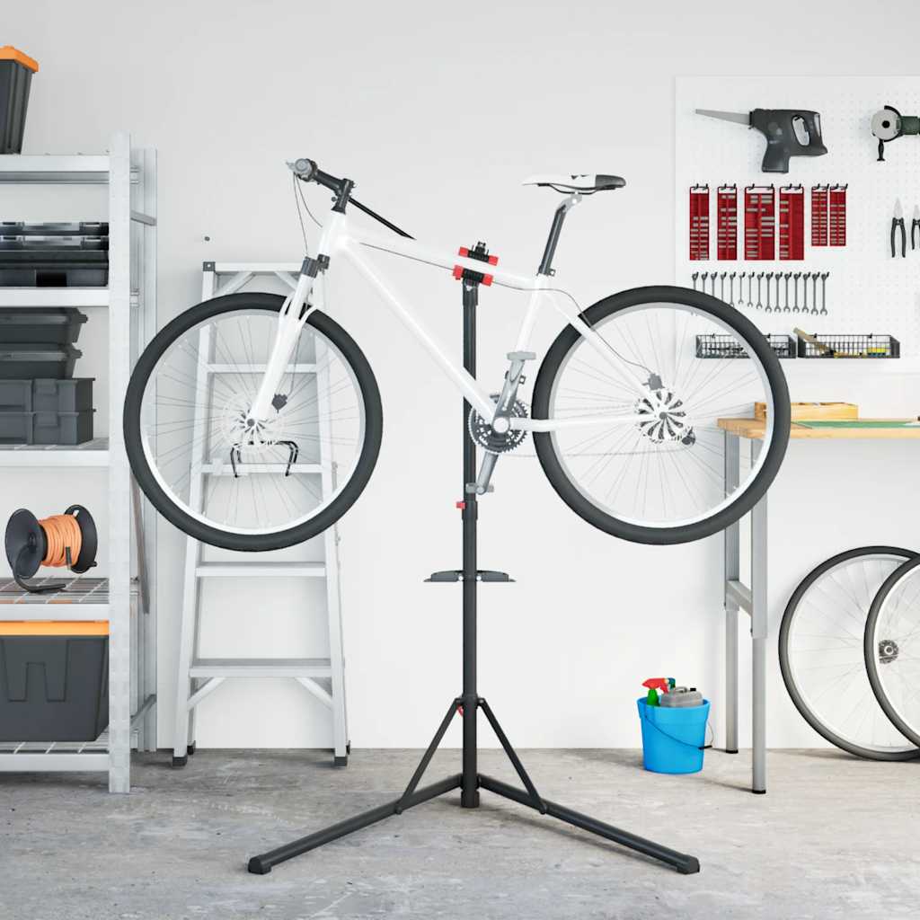 reparationsstativ til cykler 92-152 cm foldbart stål rød