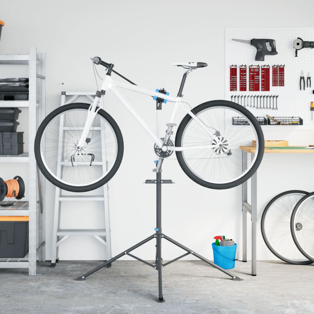 reparationsstativ til cykler 108-188 cm foldbart stål blå