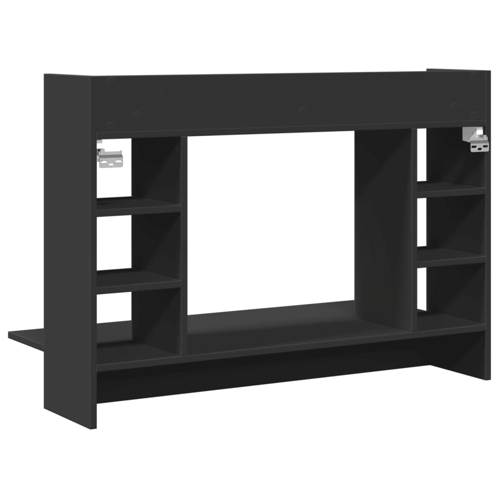 væghængt skrivebord 105x48x75 cm konstrueret træ sort