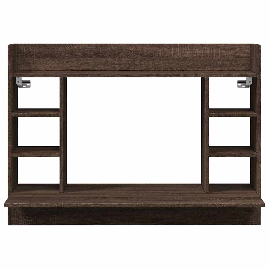 væghængt skrivebord 105x48x75 cm konstrueret træ brun egetræ