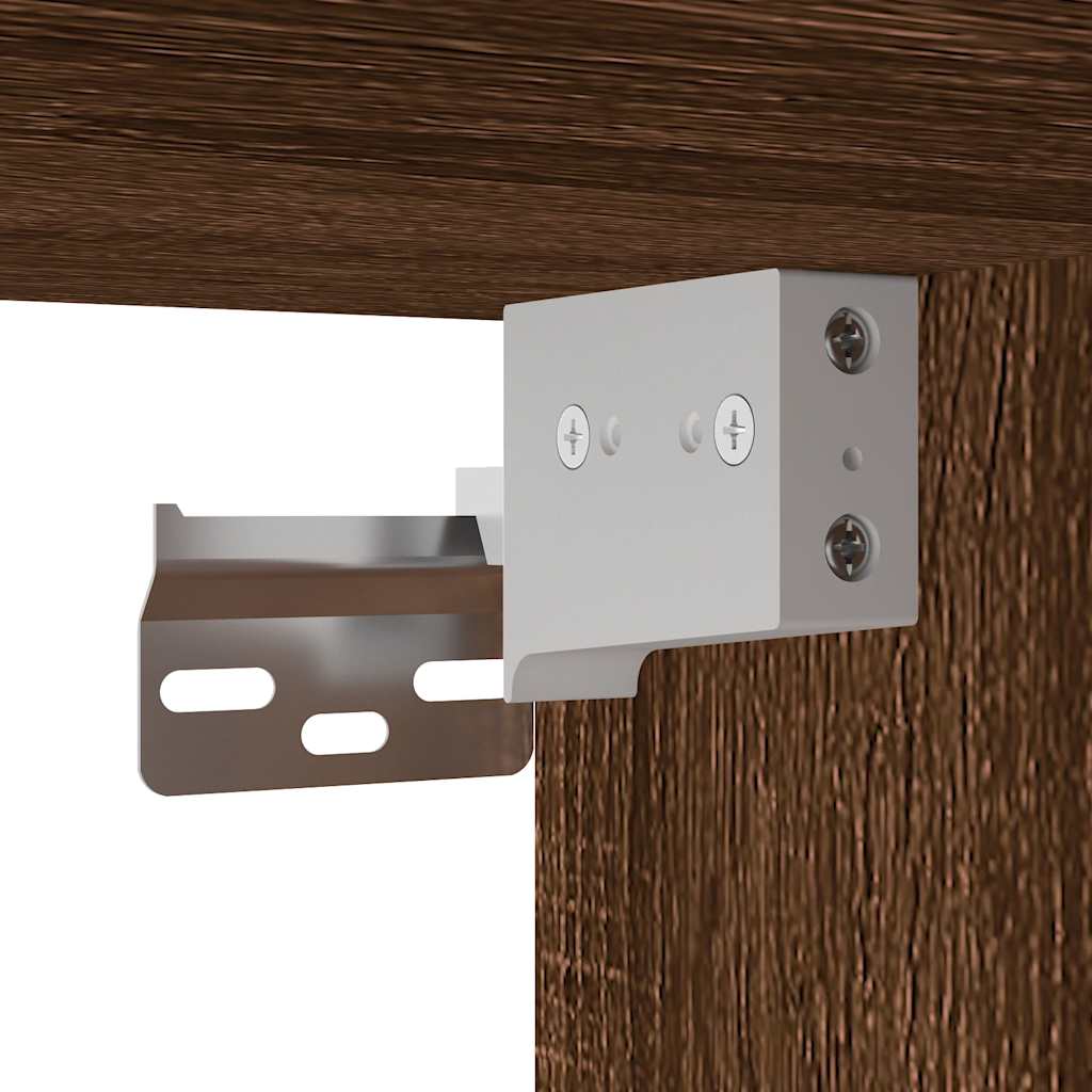 væghængt skrivebord 105x48x75 cm konstrueret træ brun egetræ