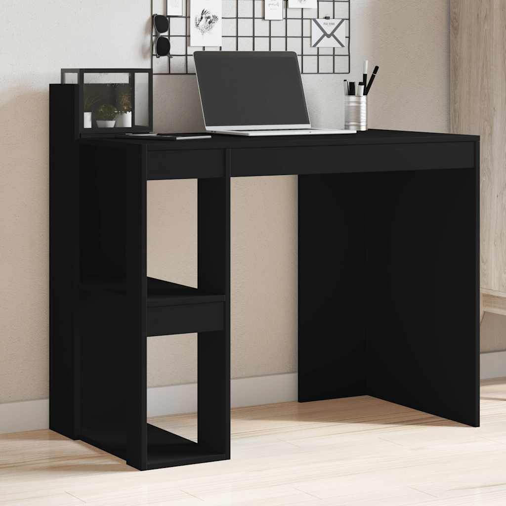 skrivebord 103,5x56,5x94 cm konstrueret træ sort