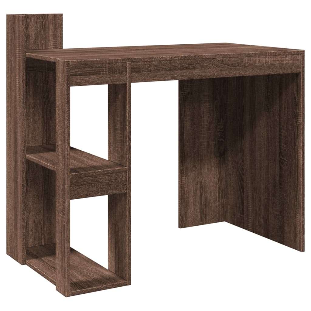 skrivebord 103,5x56,5x94 cm konstrueret træ brun egetræsfarve