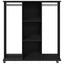 klædeskab med hjul 102x38x110 cm konstrueret træ sort