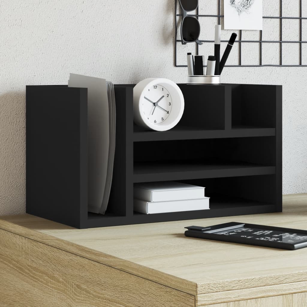 dueslag til skrivebord 44,5x24x25 cm konstrueret træ sort