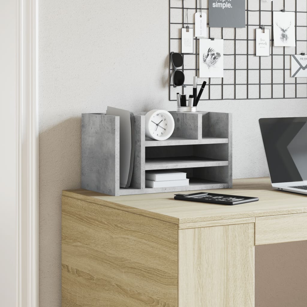 dueslag til skrivebord 44,5x24x25 cm konstrueret træ betongrå