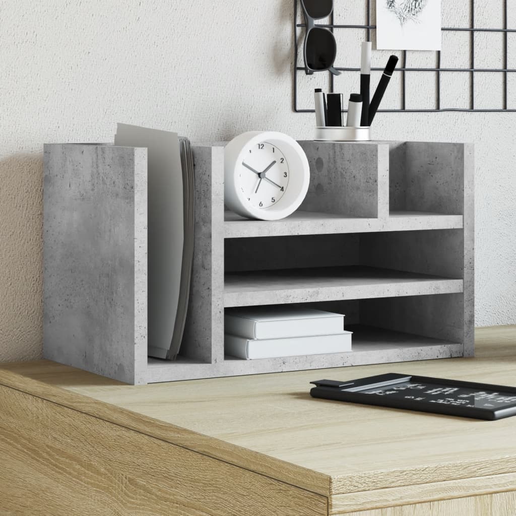 dueslag til skrivebord 44,5x24x25 cm konstrueret træ betongrå