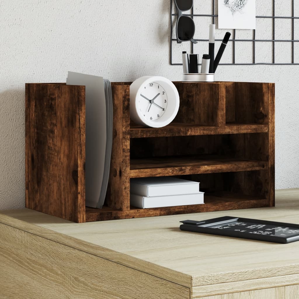 dueslag til skrivebord 44,5x24x25 cm konstrueret træ røget eg