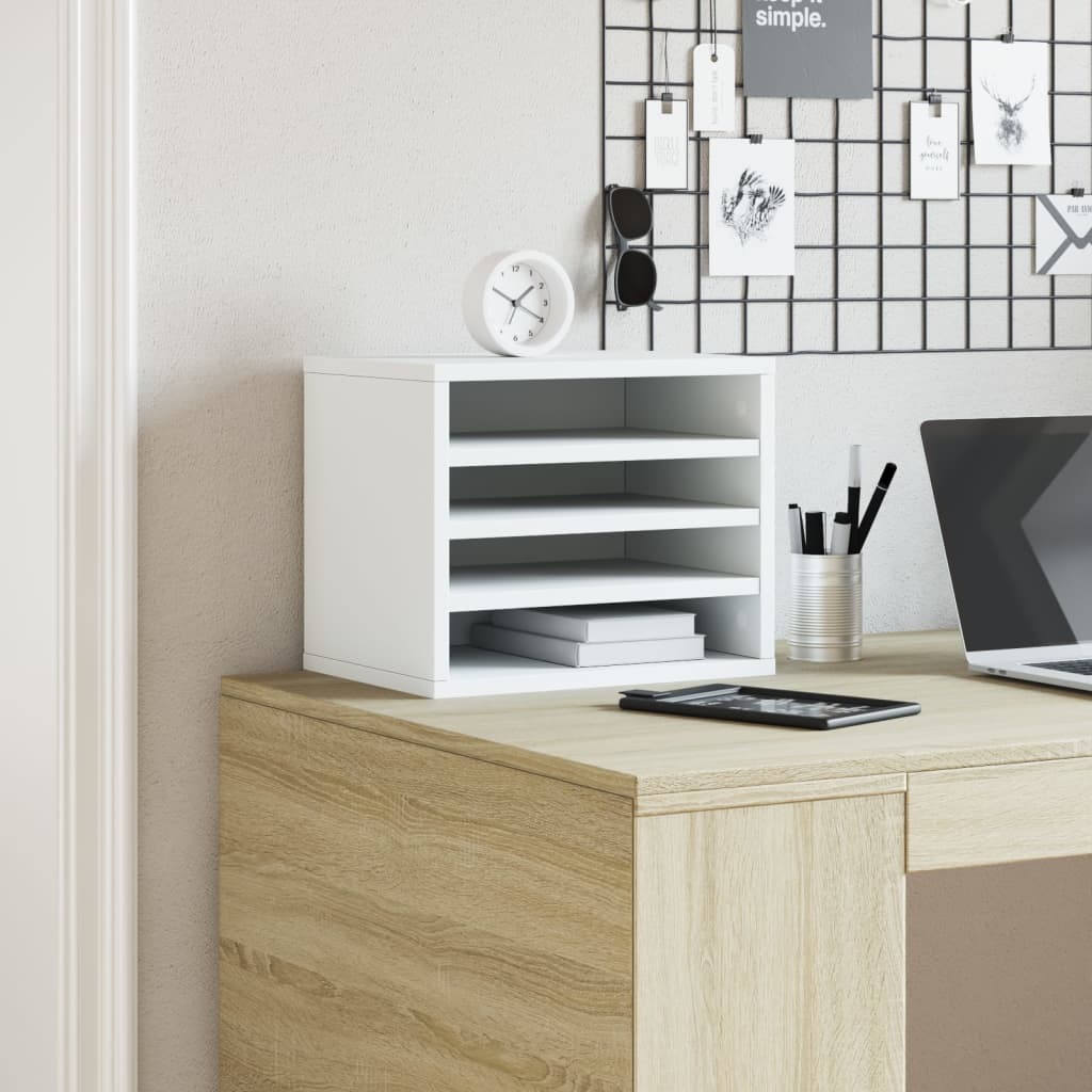 dueslag til skrivebord 36x26x29,5 cm konstrueret træ hvid