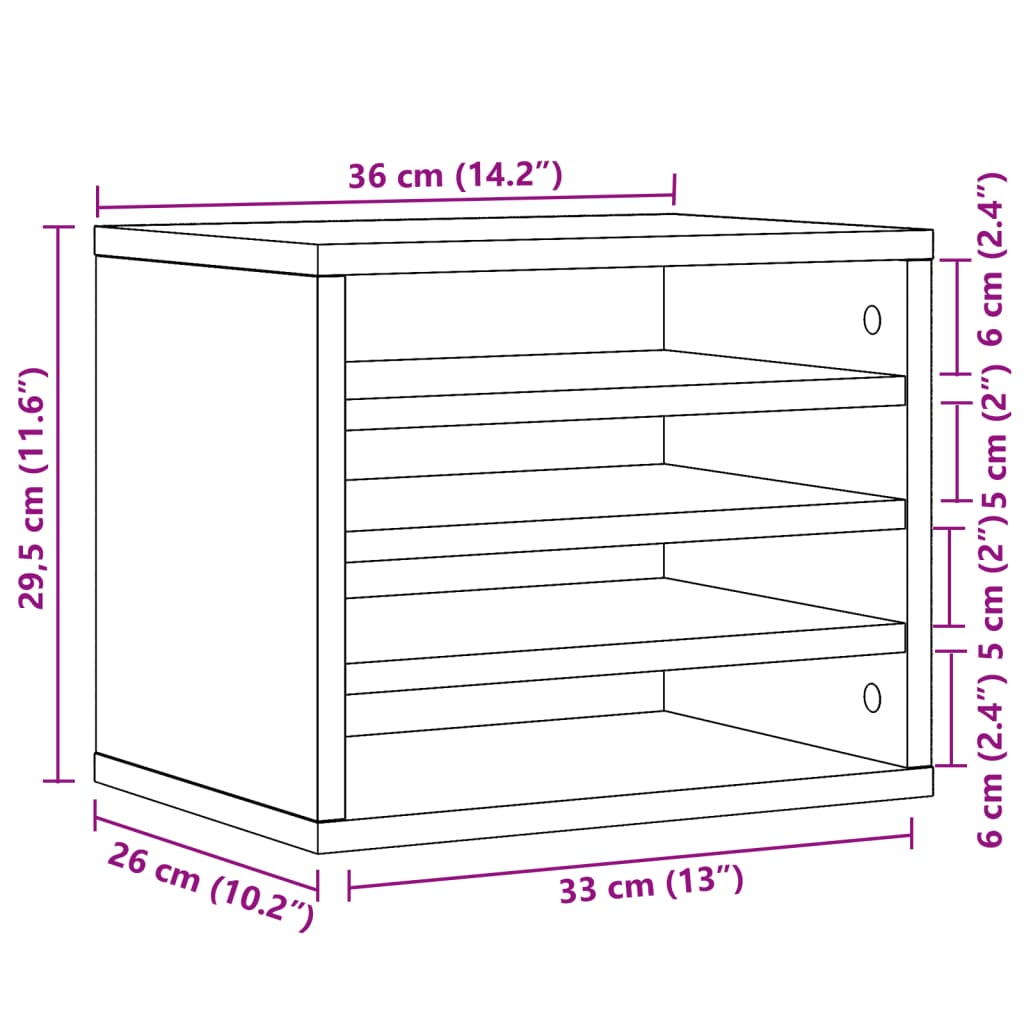 dueslag til skrivebord 36x26x29,5 cm konstrueret træ hvid