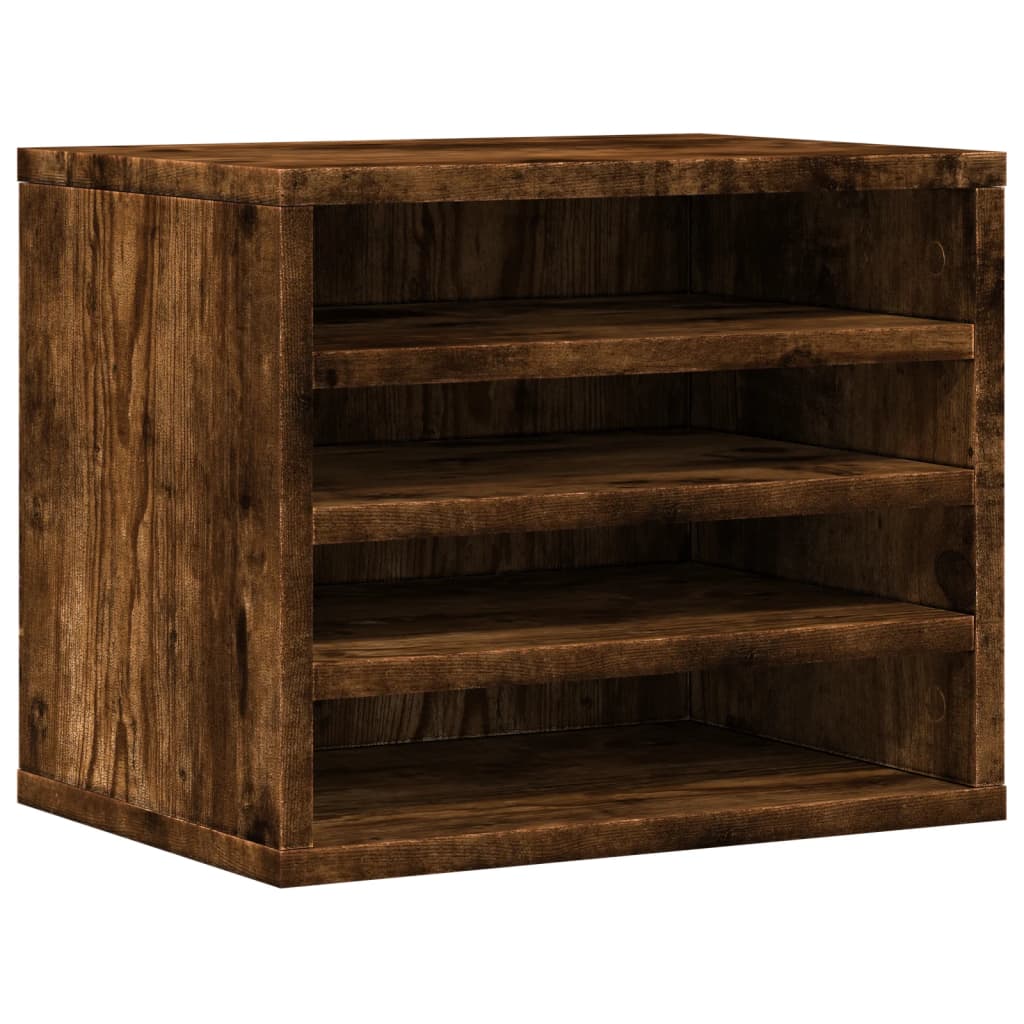 dueslag til skrivebord 36x26x29,5 cm konstrueret træ røget eg