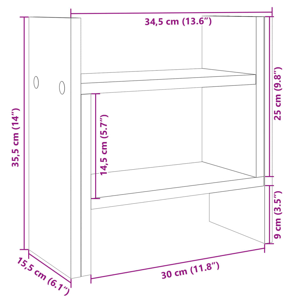dueslag 34,5x15,5x35,5 cm konstrueret træ grå sonoma-eg