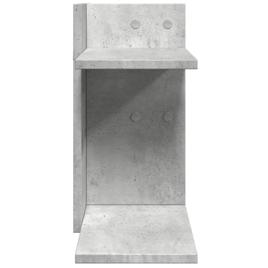 hylde til skrivebord 42x21,5x42 cm konstrueret træ betongrå